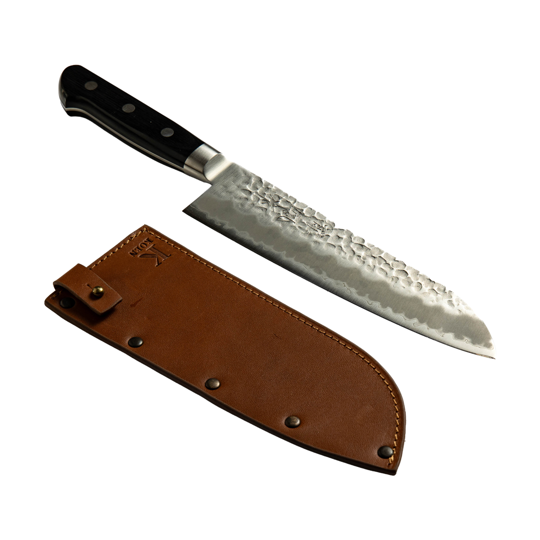 Cuchillo Japonés Santoku Zenpou Acero Aogami Super 7"