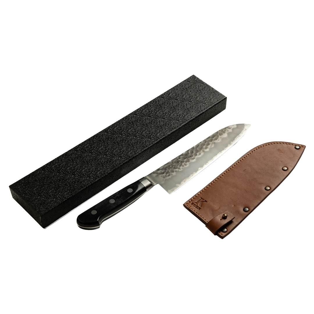 Cuchillo Japonés Santoku Zenpou Acero Aogami Super 7"