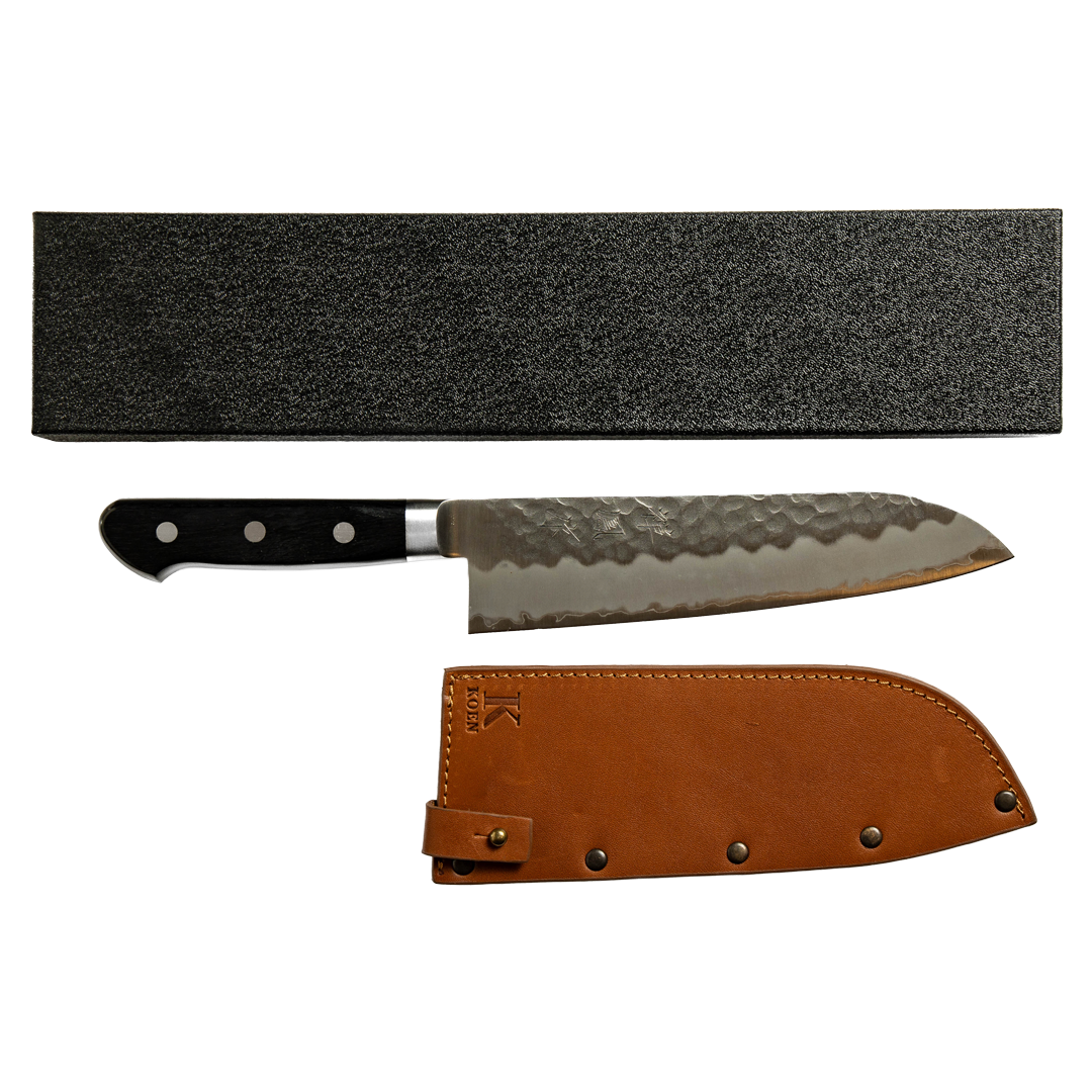 Cuchillo Japonés Santoku Zenpou Acero Aogami Super 7"