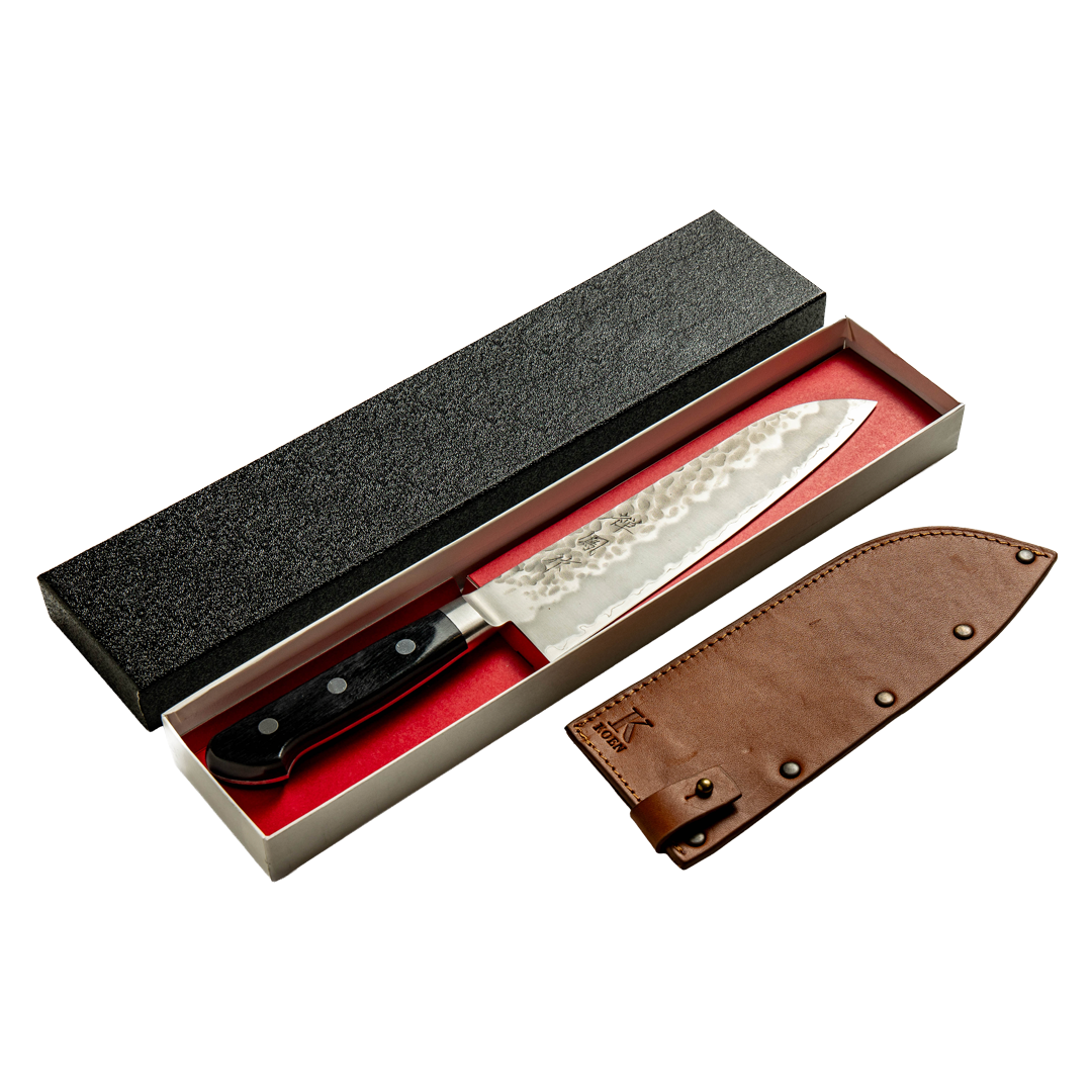 Cuchillo Japonés Santoku Zenpou Acero Aogami Super 7"