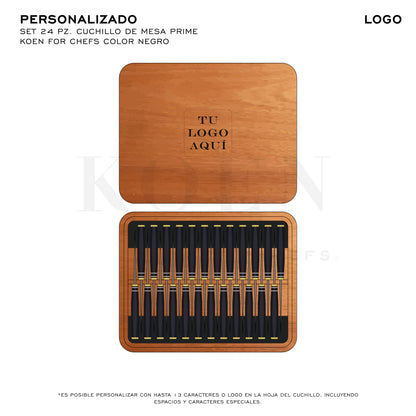 Set 24 Pz. Cuchillo de Mesa Prime KOEN for Chefs Color Negro