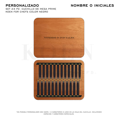 Set 24 Pz. Cuchillo de Mesa Prime KOEN for Chefs Color Negro