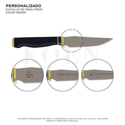 Set 6 Pz. Cuchillo de Mesa Prime KOEN for Chefs Color Negro