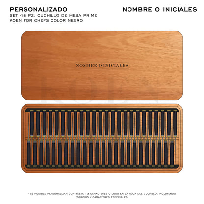 Set 48 Pz. Cuchillo de Mesa Prime KOEN for Chefs Color Negro
